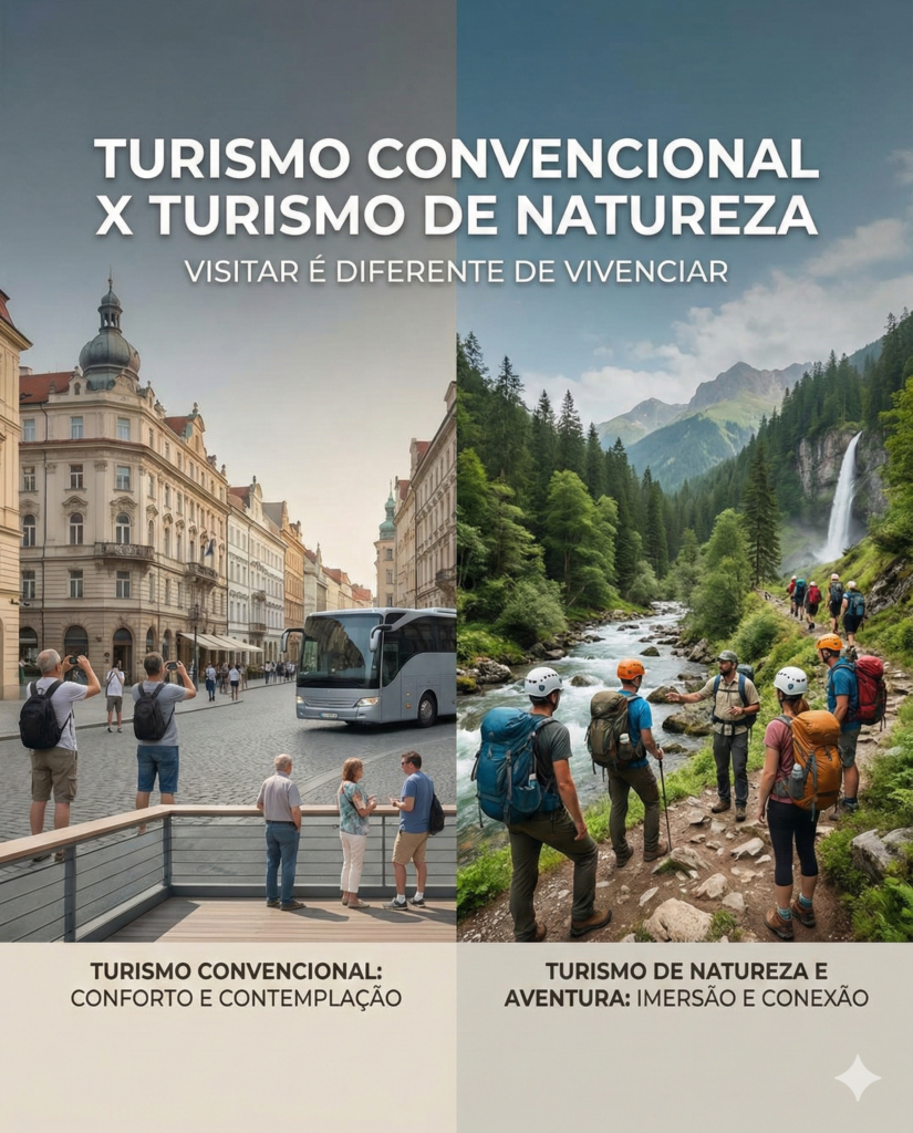 Turismo de Natureza x Turismo Convencional: Entenda a diferença entre apenas “visitar” e realmente “vivenciar”